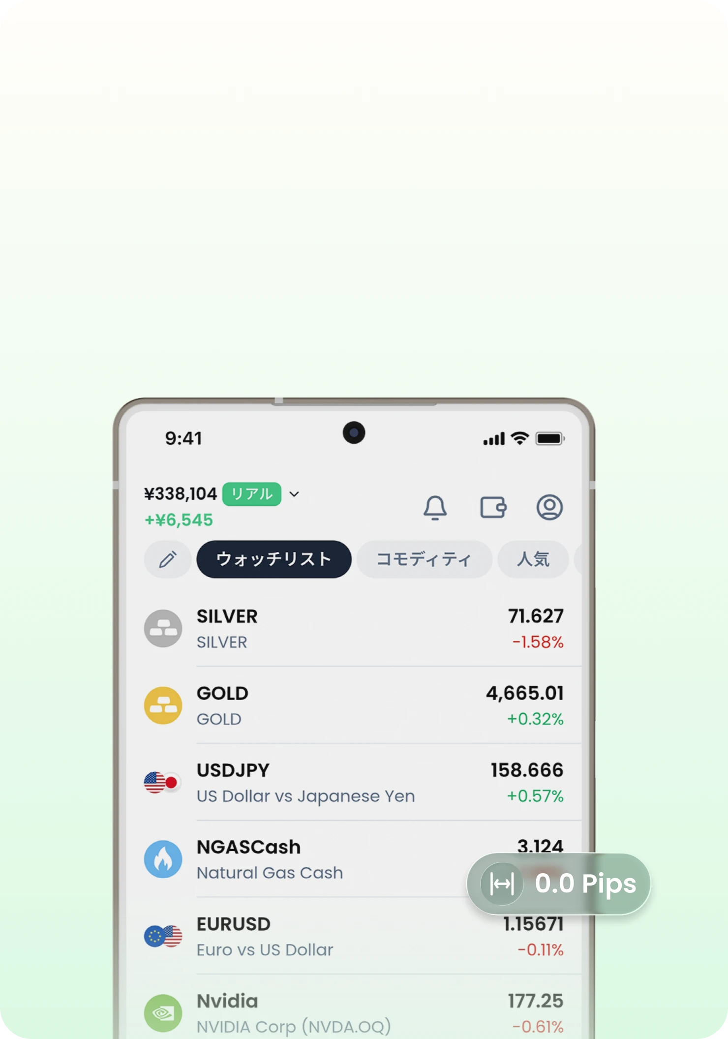 XMTD TradePro App watchlist screen