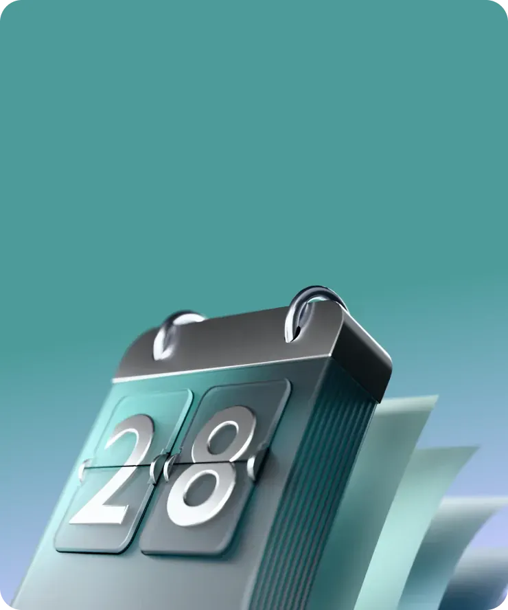 3D calendar representing XMTrading’s economic calendar and trading tools.