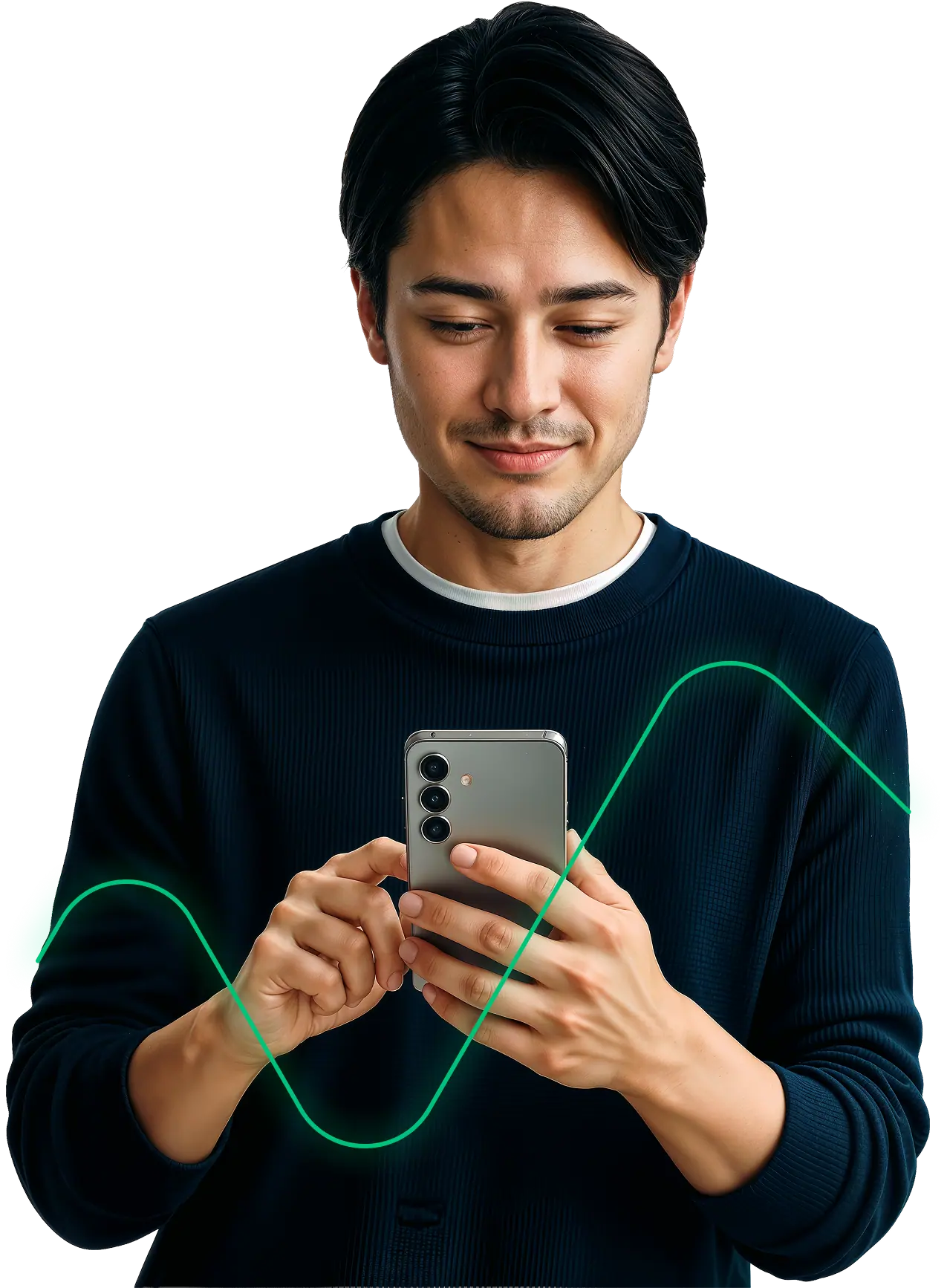 Man using smartphone with XMTrading free education resources