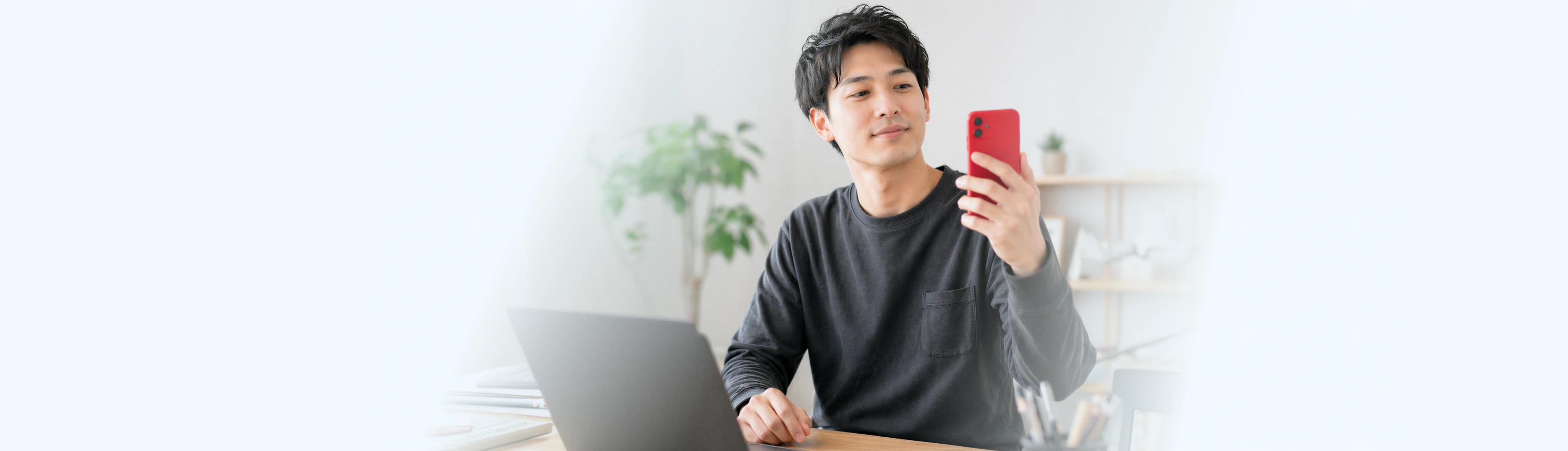 Smiling trader using smartphone to monitor trades, showcasing reliability of MetaTrader 4 platform.