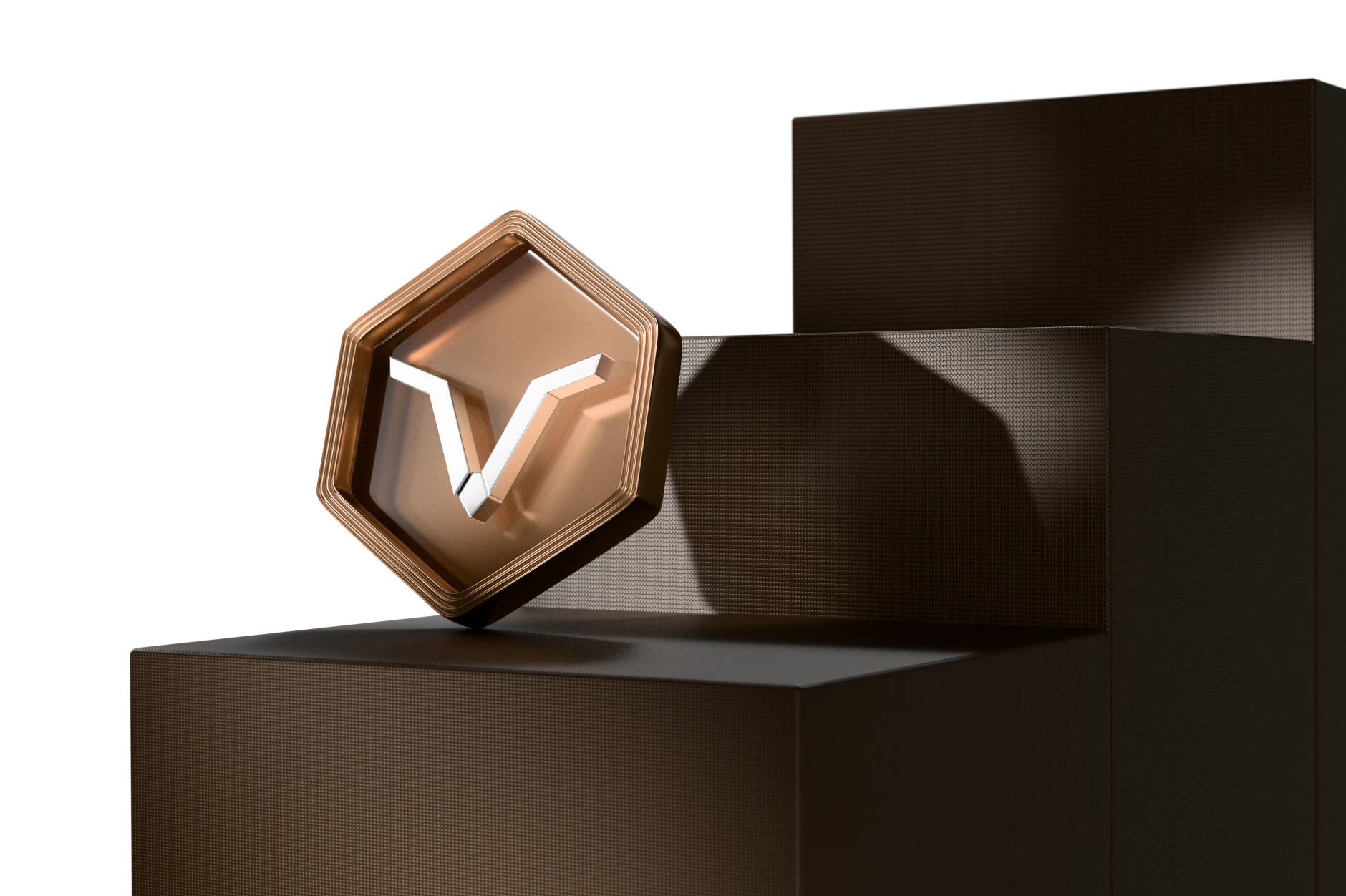 Bronze XMTrading loyalty program tier on a podium