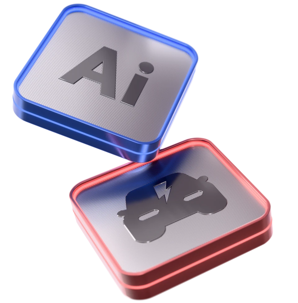 3D icons of thematic indices including AI, global connectivity, electric vehicles, and blockchain.