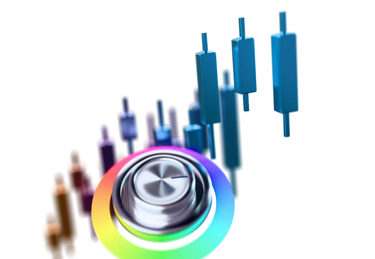 3D illustration of MT4 customizable chart feature for personalized market analysis.