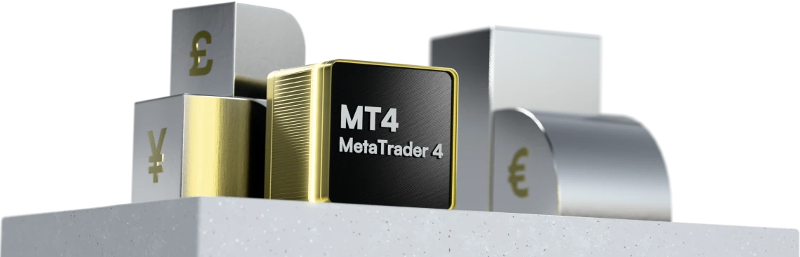 A 3D illustration of MetaTrader 4 platform symbolizing international trading compatibility.