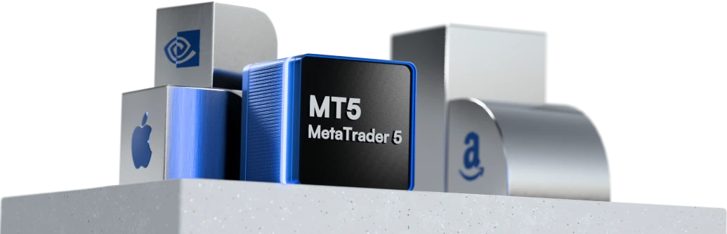 A 3D illustration of MetaTrader 5 platform symbolizing international trading compatibility.