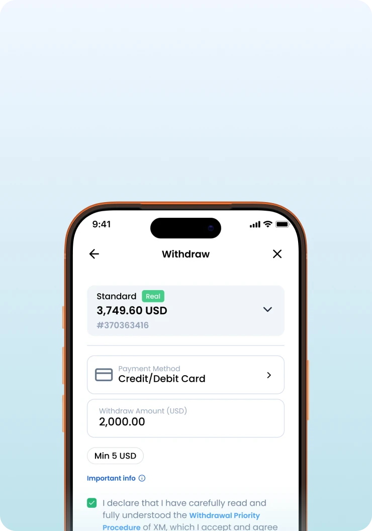 XMTD TraderPro App fast withdrawals screen.